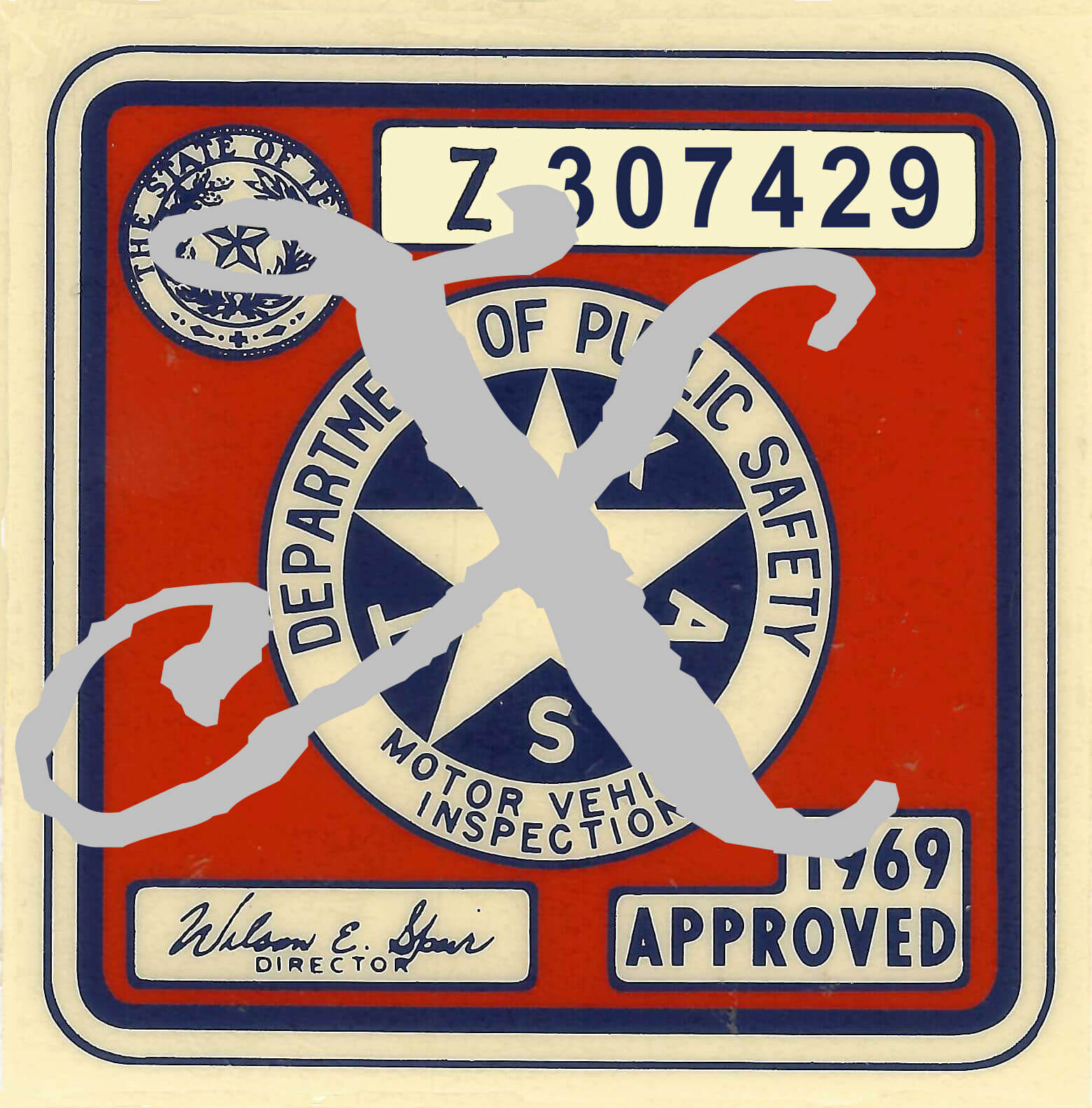 (image for) 1969 Texas Inspection Sticker
